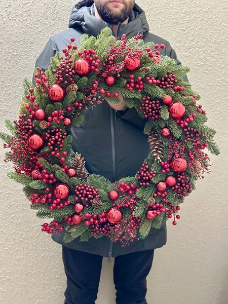 Coronita de Craciun &ndash; Red Festive Bradut-076 foto