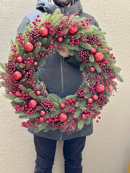Coronita de Craciun &ndash; Red Festive Bradut-076 foto